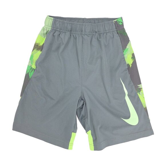 Nike Athletic Shorts Boys Youth Medium Gray Green Basketball Active Dri-Fit - Picture 1 of 11
